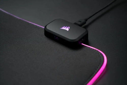 巨型發光HUB桌布 美商海盜船MM700 RGB鼠標布墊體驗